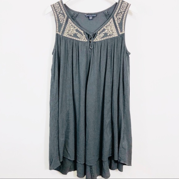 American Eagle Outfitters Dresses & Skirts - American Eagle Gray sleeveless peasant dress M